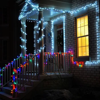 100 480 LED פיות אורות מחרוזת החוט השחור עץ חג המולד זר אור מסיבת חתונה מחרוזת אור עמיד למים וילון אור