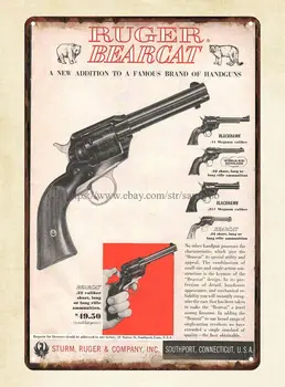 1958 רוגר קט אקדח אקדח נשק פח לחתום בבית המשפחה אוהבי מתנה לקשט צלחות קפה, בר, פאב