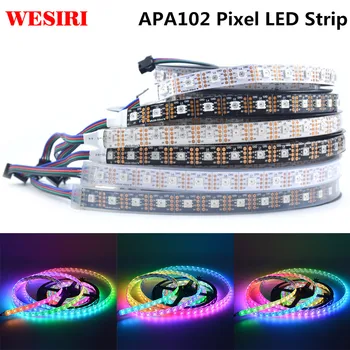 1m/5m APA102 SK9822 LED חכמה פיקסל רצועת 30/60/72/96/144 נוריות/פיקסלים/m IP30/IP65/IP67 DC5V APA102C 5050 RGB LED רצועת אור