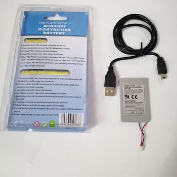 1pcs 3.7 V, 1800mAh סוללה נטענת עם מטען USB כבל עבור Sony PS3-Playstation 3 Wireless Controller החלפת תאים