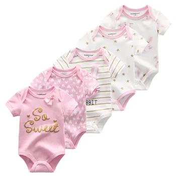 2019 5PCS/Lot שמלת ילדה תינוק בגדים קרן בגדי בנות בגדי הגוף התינוקת בגדים 0-12M היילוד כותנה Roupas דה ביבי