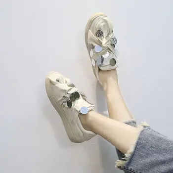 2021 חדשה נצנצים נעלי סופר אש נעלי נשים הונג קונג רוח קטנות נעליים לבנות Harajuku ' וקר שטוח נעליים מצחיק נעליים בלינג