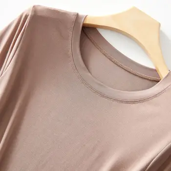 2023 דק צוואר עגול שרוולים קצרים חולצת Slim Fit כל-ההתאמה החיצונית ללבוש החוץ סגנון קוריאני סגנון קיץ נשים העליון