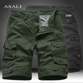 2023 הקיץ לגברים Multi כיס צבאי המכנסיים זכר כותנה ירוק Mens מקרית טקטי מכנסיים קצרים מכנסיים קצרים טרקים וטיולים