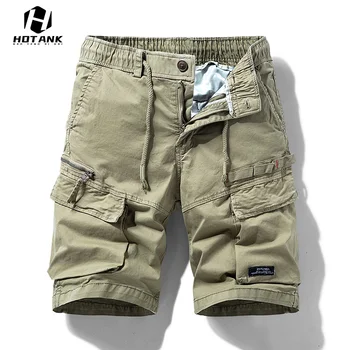 2023 קיץ גברים אופנה מכנסיים קצרים מטען רוכסן מכנסיים קצרים מזדמנים כיסים מרובים צבאי מכנסיים קצרים Mens חופשי ריצה Strtwear