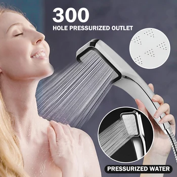 300 חורים לחץ גבוה אחת ראש בראש להחזיק להחזיק ראש מקלחת מרובע חיסכון במים גשמים זרבובית תרסיס אביזרי אמבטיה