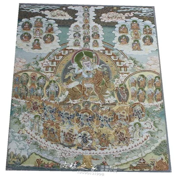 36 אינץ ' טיבט משי רקמה זהב משי רקמה,נפאל,עשר אלף הבודהות פסל בודהה Thangka ציורי קיר