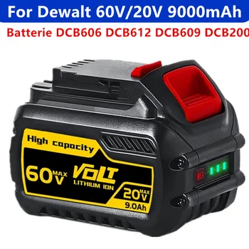 9000mAh דיוולט FlexVolt 60V 20V Batterie תחליף Batterie Werkzeuge דיוולט Bohrmaschine Batterie DCB606 DCB612 DCB609 DCB200
