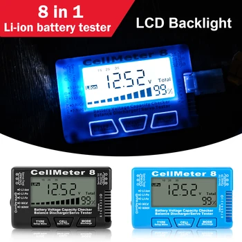 CellMeter 8 איזון Arrester 2-8S 4-8S שאיבת שומן Li-lon ההילוכים NiMH RC הסוללה הבוחן LCD דיגיטלי קיבולת סוללה בודק