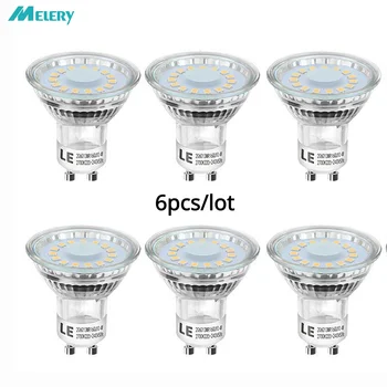 GU10 LED הנורה אור הזרקורים גביע מנורה 50W המקבילה 4W 350lm לבן חם 2700K 120 קרן זוית [אנרגיה Class A+] 6PACK