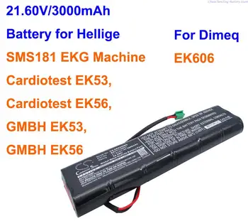 GreenBattey 3000mAh סוללה עבור Hellige Cardiotest EK53,Cardiotest EK56,GMBH EK53,GMBH EK56,SMS181 