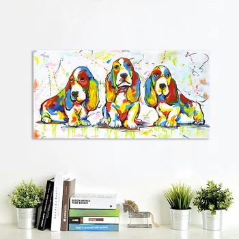 HDARTISAN אמנות קיר קנבס ציור בעלי חיים תמונה פוסטרים הדפסים כלב חמוד כלבלב עיצוב הבית אין מסגרת