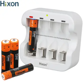 Hixon--1100mWh 1.5 V ליתיום נטענת 4Slot תשלום ,תמיכה סיטוני, פנס, מאוורר, משחק מכונת זמינים