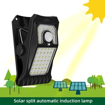 LED סולארית לגינה אור חיצוני קליפ על חישת תנועה אור IP65 עמיד למים קמפינג מנורה על הגדר/סיפון/קיר/ קמפינג/אוהל/פטיו