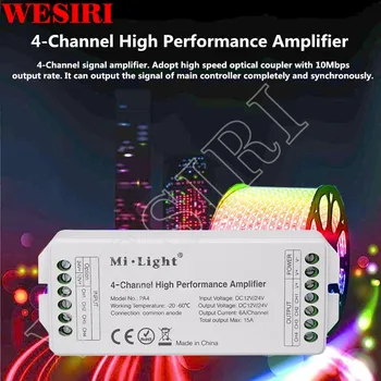 Mi אור PA4 4-ערוץ ביצועים גבוהים מגבר DC12V-24V RGB RGBW LED מגבר בקר RGB RGBW רצועת LED אורות