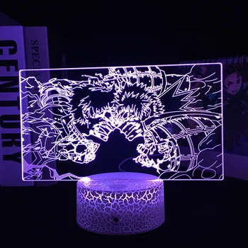 Midoriya ו Bakugou Ainme שלי גיבור אקדמיה 3D LED מנורת אור על מתנת יום הולדת קישוט חדר השינה מנגה אקריליק מנורת שולחן