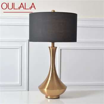 OULALA ברונזה מנורת שולחן עכשווי LED דקורטיבי יצירתי השולחן אורות הבית ליד המיטה