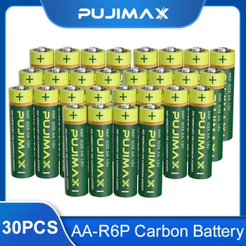 PUJIMAX 30PCS R6P סוללה 1.5 V AA גודל אבץ פחם המקורי חד פעמיות יבש סוללה עבור מדחום דיגיטלי פנס צעצועים לילדים