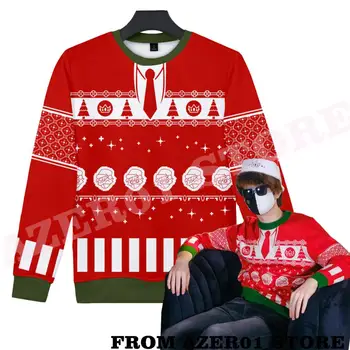 Ranboo מסיבת חג המולד סוודר הלוגו החדש נבחרת החלומות SMP קפוצ ' ונים הסחורה החורף גברים/נשים עם ברדס ארוך שרוול החולצה