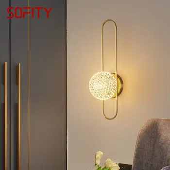 SOURA עכשווי פליז מנורת קיר LED זהב מנורות קיר אור פשוט ולא מפואר יצירתי הביתה חיים עיצוב חדר