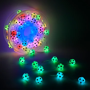 Smart LED אורות מחרוזת, 33ft צבע RGB כדורגל אורות מחרוזת עם שלט מצב מוסיקה APP Contorl חיצונית אורות מחרוזת