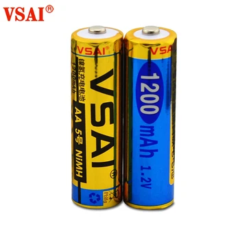 VSAI 2pcs AA סוללה נטענת 1.2 V 1200mAh Ni-MH מראש טעון Baterias על המיקרופון