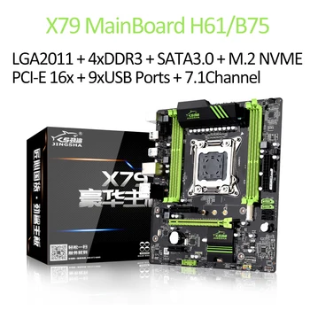 X79 שולחנות עבודה MainBoard ATX 4 64GB זיכרון DDR3 לוח אם Gigabit ניק LGA2011 CPU SATA3.1 2.0 מ. 2 NVME ממשק 7.1 ערוצים