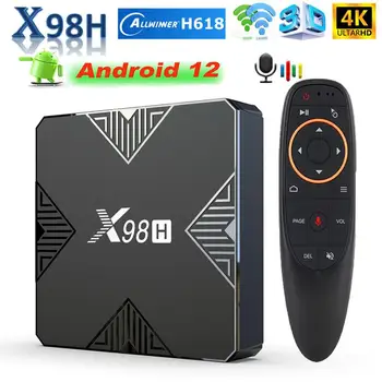 X98H IP חכם אנדרואיד 12.0 הטלוויזיה Box Allwinner H618 3D 4K BT5.0 Wifi 2.4 G&5.8 G הממיר 4GB 32GB Multi-שפה תקשורת