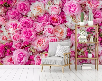 beibehang המסמכים דה parede אישית מודרני חדש מצוירים ביד גן פרח פרח רוז הטלוויזיה רקע טפט papier peint