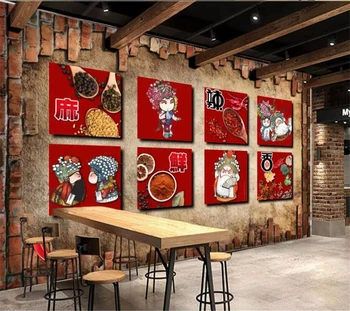 beibehang טפט מותאם אישית 3d ציור קיר רטרו מילים חריף טרי ריחני סצ ' ואן האוכל רקע קיר הסלון טפט קיר.