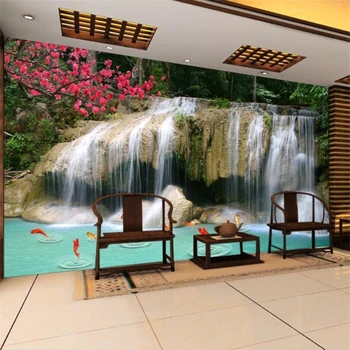 beibehang טפט מותאם אישית המסמכים דה parede ציור 3D סטריאו, תמונות קיר מים מים מפל רקע קיר מסמכי עיצוב הבית