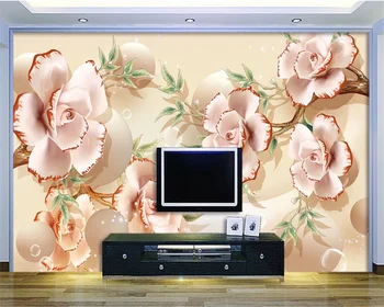 beibehang מותאם אישית 3D טפט תמונה ציורי קיר מעגל פרח ספה רקע קיר הסלון, חדר השינה סטריאו ציור 3d טפט
