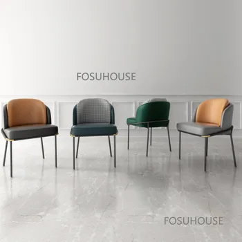 אור יוקרה מודרנית עור PU כסאות אוכל מעצב ריהוט למטבח פינת אוכל כיסא יצירתי בד אופנה הלבשה הכיסא CN