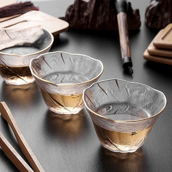 בסגנון יפני פרוסט פרחים פטיש קונג פו כוס תה פטל למען זכוכית נקבה אמנות יפה יין כוס שוט ויסקי כוס תה