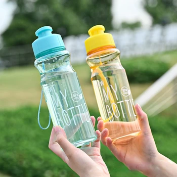 בקבוק מים שקוף נייד ספורט כוס לשתייה כלי מטבח 650ML בקבוק מים לבית הספר כושר נסיעות ילדה ילד