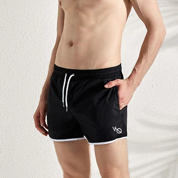 גברים של מכנסיים קצרים בקיץ ספורט כושר ייבוש מהיר למתוח לנשימה חוף מכנסיים רצים כושר ריצה אימון כדורסל קצרים.