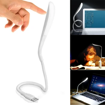 גמיש Dimmable נייד USB מנורת לילה LED חיישן מגע מנורת שולחן בשביל כוח הבנק קמפינג PC מחשבים ניידים הספר שולחן מנורת הלילה