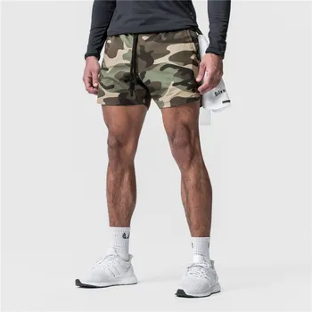 הסוואה מכנסיים קצרים של הגברים קיץ ספורט אופנה רץ תרגיל מהיר ייבוש חוף מכון כושר אימון ריצה במכנסיים קצרים.