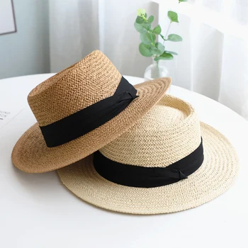 הקיץ החדש של הנשים כובע השמש דלי כובע נסיעות נופש חוף כובע שטוח העליון פנמה רך כובע קש החוף כובעי אופנה כובע