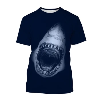 חדש פופולרי חיה פופולרי כריש לבן גדול 3D הדפסת חולצה בגדי גברים היפ הופ אישה חולצות ענקיות מזדמן Harajuku