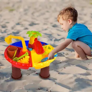 חול מים השולחן הילדים בחופשת הקיץ צעצועים גינה חיצונית ארגז חול לילדים משחק שולחן דלי חוף הים הפעוט החוף צעצוע מתנות