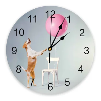 חיה גור צעיף הכיסא בלון PVC שעון קיר בעיצוב מודרני בסלון קישוט קיר שעון הביתה Decore קיר שעון דיגיטלי