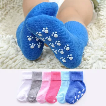 כותנה גרביים לתינוק צבע ממתקים אנטי להחליק ילדה גרביים לתינוק הנולד ילד גרביים 1-3 שנים רך ילדים הרצפה גרביים recien nacido