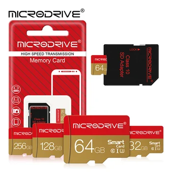 מיקרו כרטיס TF 16GB 32GB 128G 256G כרטיסי SD 64GB Class 10 כרטיס זיכרון פלאש cartao de memoria מיני sd עם מתנה מתאם SD