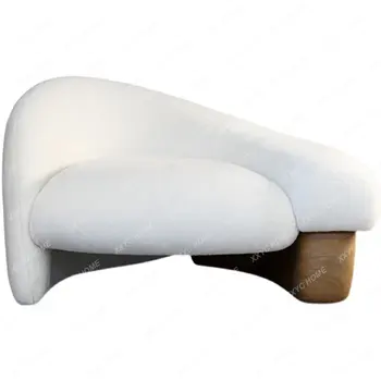 מסוגנן חיי יחיד ספה מודרנית מינימליסטי לבן עוגת אורז עץ הרגל וילה מלון הר השלג כורסה