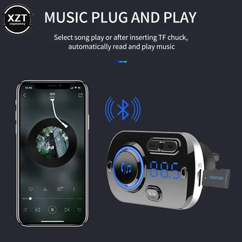 משדר FM BC49BQ Bluetooth 5.0 אפנן FM מטען לרכב של דיבורית לרכב מוסיקה MP3 אודיו נגן בידיים פנויות 3.1 מטען USB