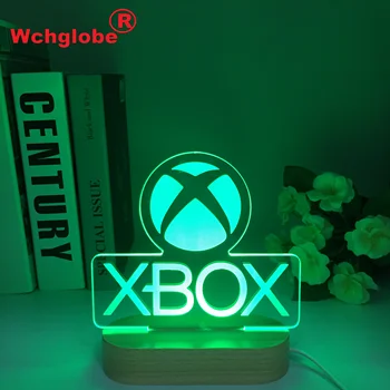 משחקי XBOX 16 צבעים משתנה עץ מרחוק בלילה אור 3D אקריליק מגע LED מנורת שולחן האווירה עיצוב חדר אשליה המנורה