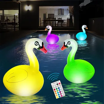 סולארי צף ברבור בלון אור אור חיצונית על בריכת שחייה בבית מסיבת גן עיצוב