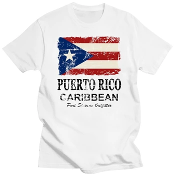 פורטו ריקו דגל בציר תראה חולצת תלבושת מודפס בסיסי כותנה אביב בתוספת גודל 5xl מטורף נורמלי החולצה
