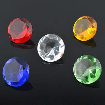 פנג שואי חמש אלמנט קטן גביש צורת יהלום 5 צבע קריסטל